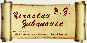 Miroslav Zubanović vizit kartica